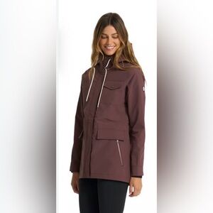 Vuori Palisades Rain Jacket Clove Size XS Hooded Full Zip Pockets